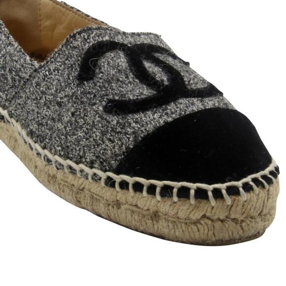 Chanel Woven Espadrille 36 Monogram Cc Cap Toe Flats CC-0505N-0158 - Picture 7 of 10